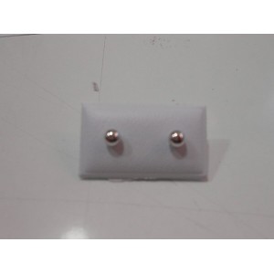 PENDIENTES NIÑA ORO BLANCO BOLA LISA 4mm - 0491014PB