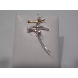 CRUZ  ORO BLANCO CON BRILLANTES 20x32mm