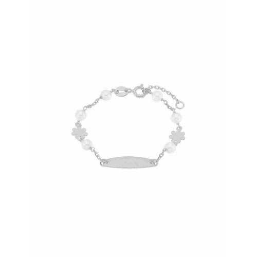 Esclava Plata Flor y Perlas - D03403/AE