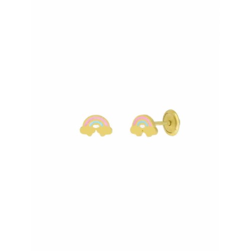 Pendiente Plata Dorada Arcoiris - D03401/AL