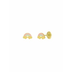 Pendiente Plata Dorada Arcoiris - D03401/AL