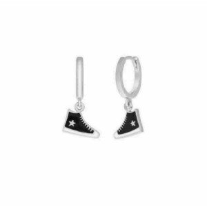 Pendiente Aro Plata Converse Negras - D03001/AZ