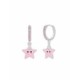 Pendiente Aro Plata Estrella Rosa - D03601/BM