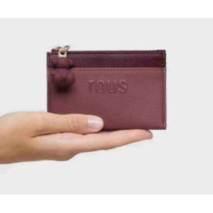 Monedero tarjetero burdeos Audree Saffiano - 2002361521