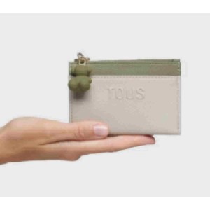 Monedero tarjetero azul topo y verde Audree Saffiano - 2002361543