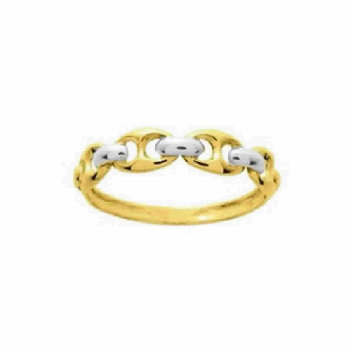 Anillo bicolor calabrote oro 18 kt - 1461G-54