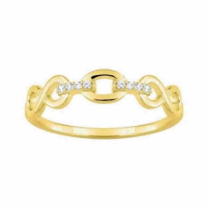 Anillo de Oro 18 kt  con Eslabón Central y Motivos de Infinito - 1.7625.Z0-54
