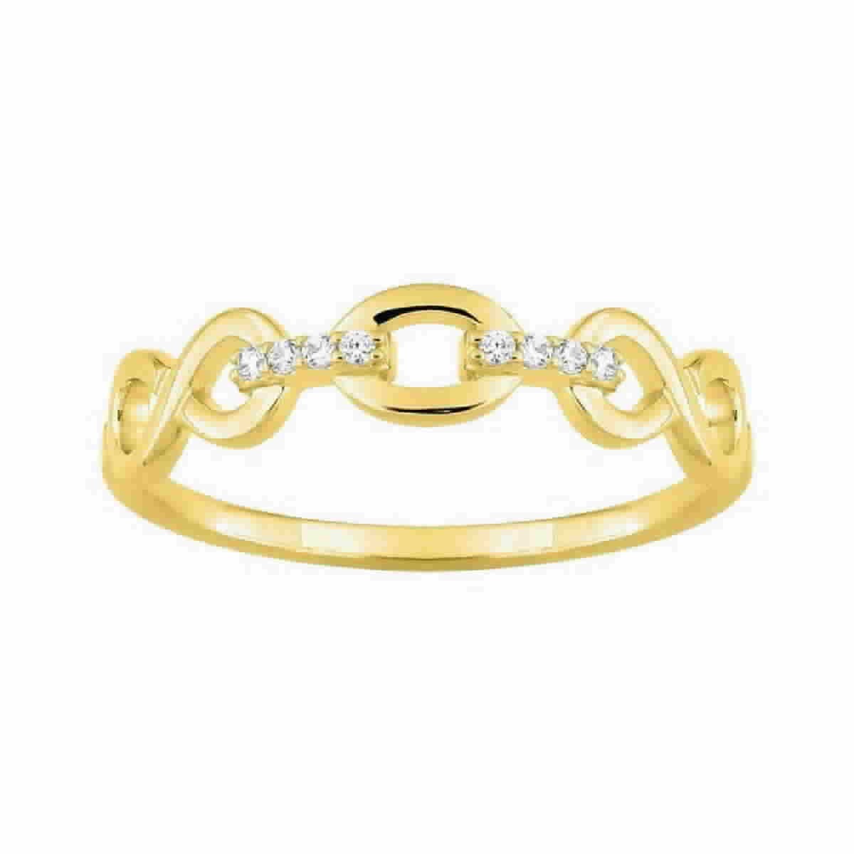 Anillo de Oro 18 kt  con Eslabón Central y Motivos de Infinito - 1.7625.Z0-54