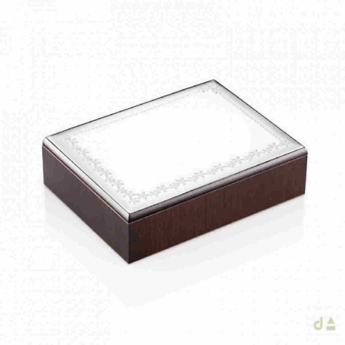 CAJA JOYERO 21X16 C/APLIC. FLORES - LISA - 7CX-DH009-L