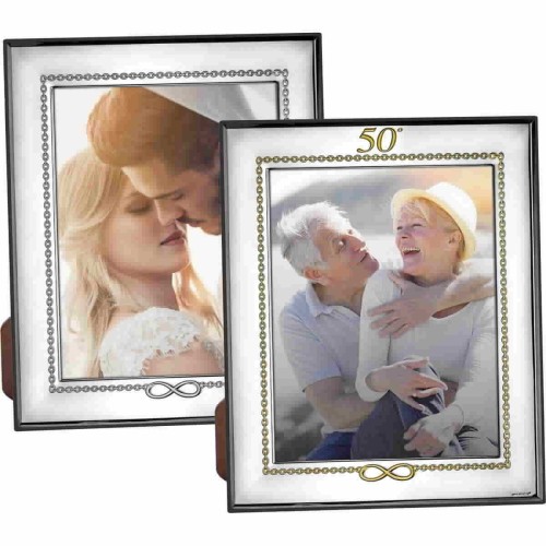Portafotos en Plata Laminada con Trasera de Madera. - AE12003/20