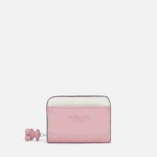 Billetera mediana doble rosa Audree Saffiano - 2002360514