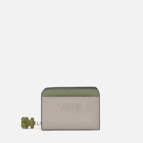 Cartera mediana topo verde TOUS Doble Audree Saffiano - 2002360543
